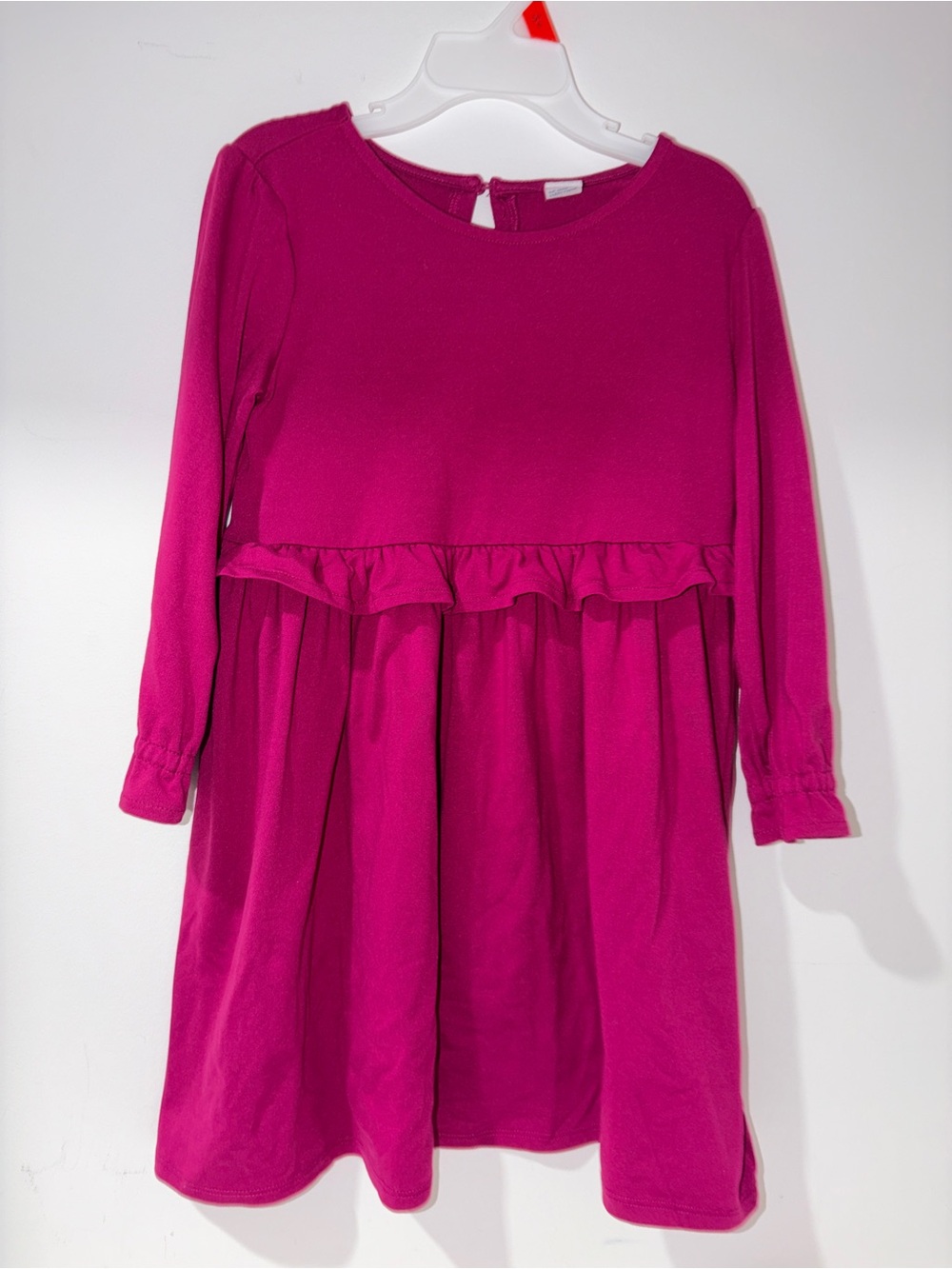 Old Navy Girls Magenta Ruffle Long Sleeve Dress Size 5T